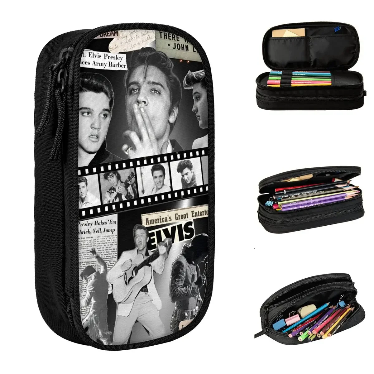 Singer E-Elvis P-Presleys Pencil Case Rock Roll Pencil Box Pen Holder for Student Big Capacity Bag Office Cosmetic Stationery
Singer E-Elvis P-Presleys Pencil Case Rock Roll Pencil Box Pen Holder for Student Big Capacity Bag Office Cosmetic Stationery