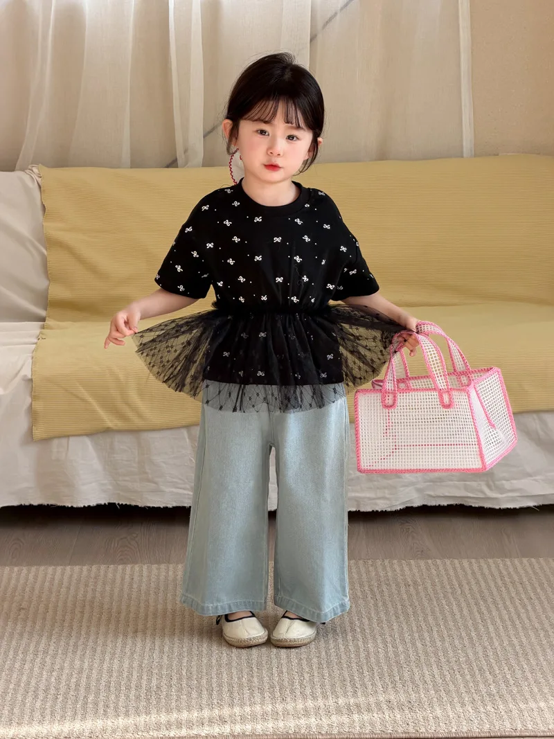 MILANCEL New Spring Girls T-shirt 2-7T Sweet Bow Kids Short Sleeve Thin Korean Baby Mesh Bottoming Shirt Children Clothes Tops
MILANCEL New Spring Girls T-shirt 2-7T Sweet Bow Kids Short Sleeve Thin Korean Baby Mesh Bottoming Shirt Children Clothes Tops