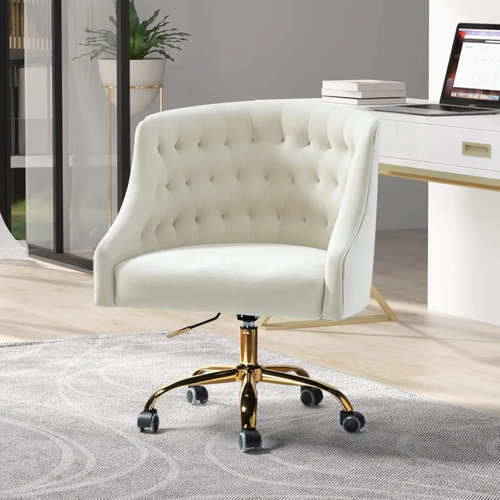 Velvet Home Office Chair with Gold Base, Comfortable Modern Cute Desk Chair, Adjustable Swivel Task Chair
Velvet Home Office Chair with Gold Base, Comfortable Modern Cute Desk Chair, Adjustable Swivel Task Chair