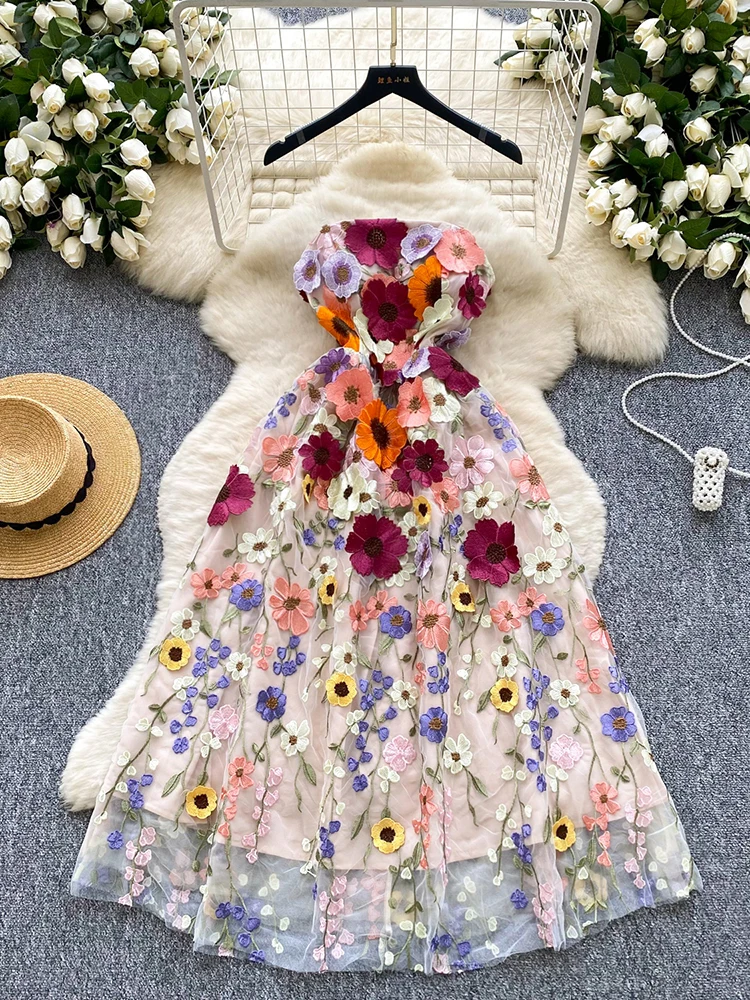 Summer Light Luxury Three-dimensional Flower Strapless Dress Women Fashionable Elegant Waist Cinching Birthday Party Dress S66
Summer Light Luxury Three-dimensional Flower Strapless Dress Women Fashionable Elegant Waist Cinching Birthday Party Dress S66