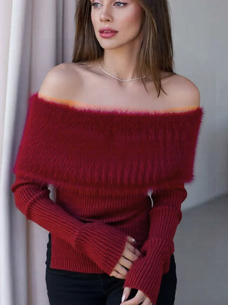 Новая мода с открытыми плечами, сексуальные пуловеры, вязаные женские свитера, осень-зима, женский свитер с длинными рукавами, элегантные зимние топы
Новая мода с открытыми плечами, сексуальные пуловеры, вязаные женские свитера, осень-зима, женский свитер с длинными рукавами, элегантные зимние топы