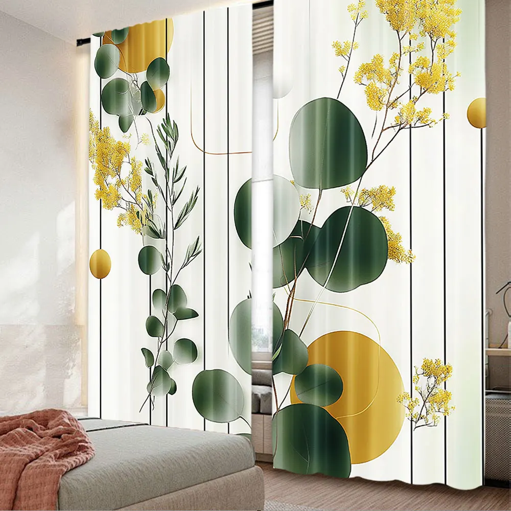 2Pcs Eucalyptus Leaves Curtain Leaf Design In Mid Century Modern Boho Geometric Details Suitable For Living Room And Bedroom
2Pcs Eucalyptus Leaves Curtain Leaf Design In Mid Century Modern Boho Geometric Details Suitable For Living Room And Bedroom