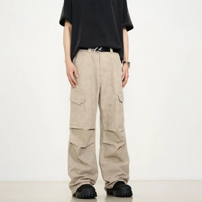 Men Wide Leg Long Pants Cargo Pant Straight Trousers Pockets Solid Loose Casual Regular Button Zipper Splice High Waist Autumn
Men Wide Leg Long Pants Cargo Pant Straight Trousers Pockets Solid Loose Casual Regular Button Zipper Splice High Waist Autumn