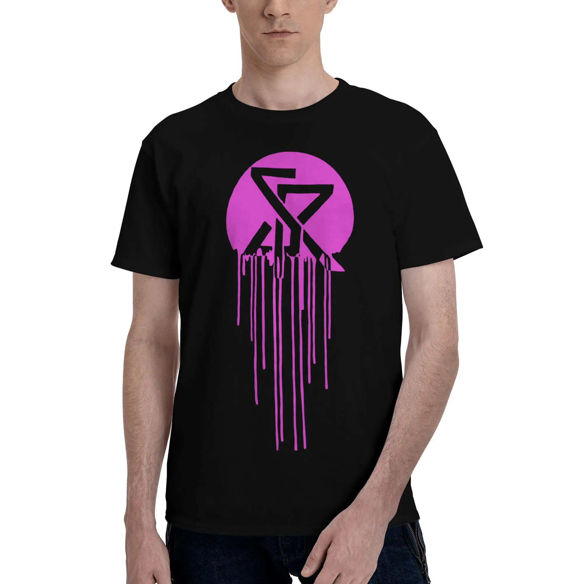 New 2025 yaer A Circular Design with a White Abstract Symbol and Pink Dripping Effect, Suggesting a t shirt men sleeve shirt
New 2025 yaer A Circular Design with a White Abstract Symbol and Pink Dripping Effect, Suggesting a t shirt men sleeve shirt