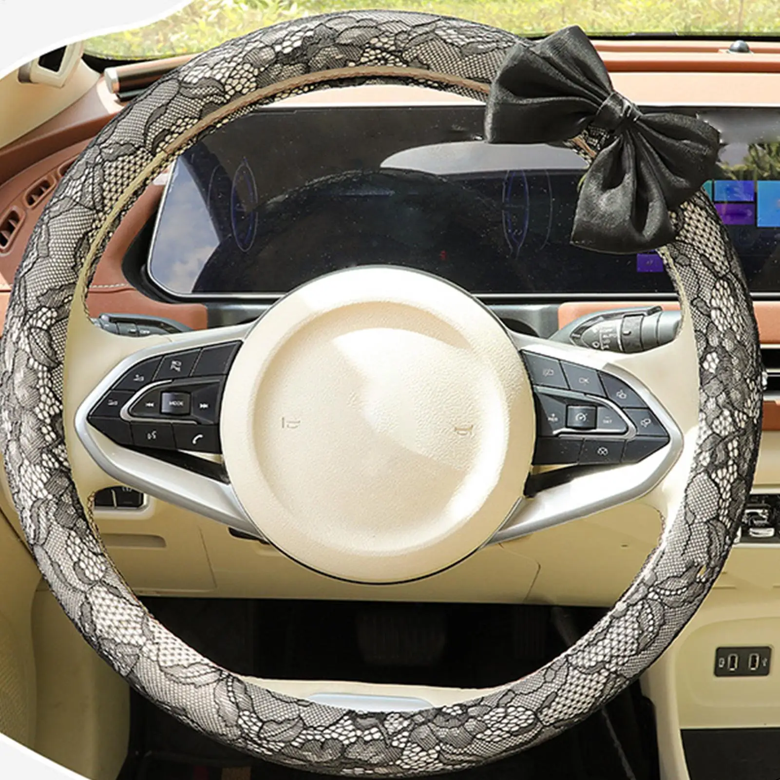 Lace Car Steering Wheel Cover 38cm Bow Design Automobile Accessories Cooling Steering Wheel Wrap For Women Ladies Wives Drivers
Lace Car Steering Wheel Cover 38cm Bow Design Automobile Accessories Cooling Steering Wheel Wrap For Women Ladies Wives Drivers