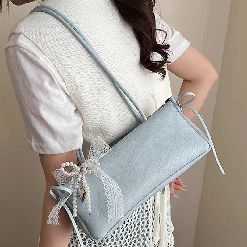 Sweet Bow Design Underarm Bags For Women 2025 New Korean Style Fashionable Commuting One Shoulder Bag Texture Handbags
Sweet Bow Design Underarm Bags For Women 2025 New Korean Style Fashionable Commuting One Shoulder Bag Texture Handbags