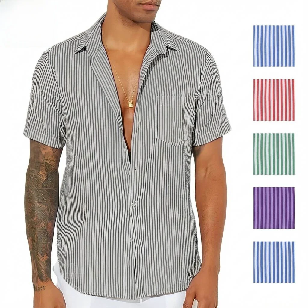 Fashionable Men's Striped Casual Short Sleeve Shirt Color Woven Spring PU Leather Easy Care Non-iron Treatment Other Material
Fashionable Men's Striped Casual Short Sleeve Shirt Color Woven Spring PU Leather Easy Care Non-iron Treatment Other Material