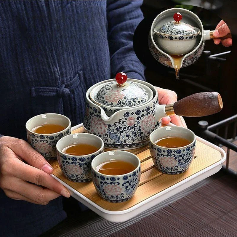 Chinese Style Kung Fu Travel Ceramic Tea Set Portable Teapot Set with 360 Rotation Tea Make Teacup Cup for Tea Gift Bag 2025 New
Chinese Style Kung Fu Travel Ceramic Tea Set Portable Teapot Set with 360 Rotation Tea Make Teacup Cup for Tea Gift Bag 2025 New