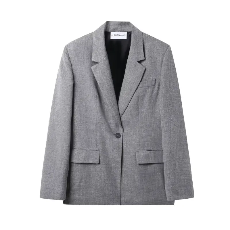 Women Office Lady Suit Jacket Vintage Grey Suit Coat Fashion Outerwear Simple Solid Color Autumn Warm Streetwear
Women Office Lady Suit Jacket Vintage Grey Suit Coat Fashion Outerwear Simple Solid Color Autumn Warm Streetwear