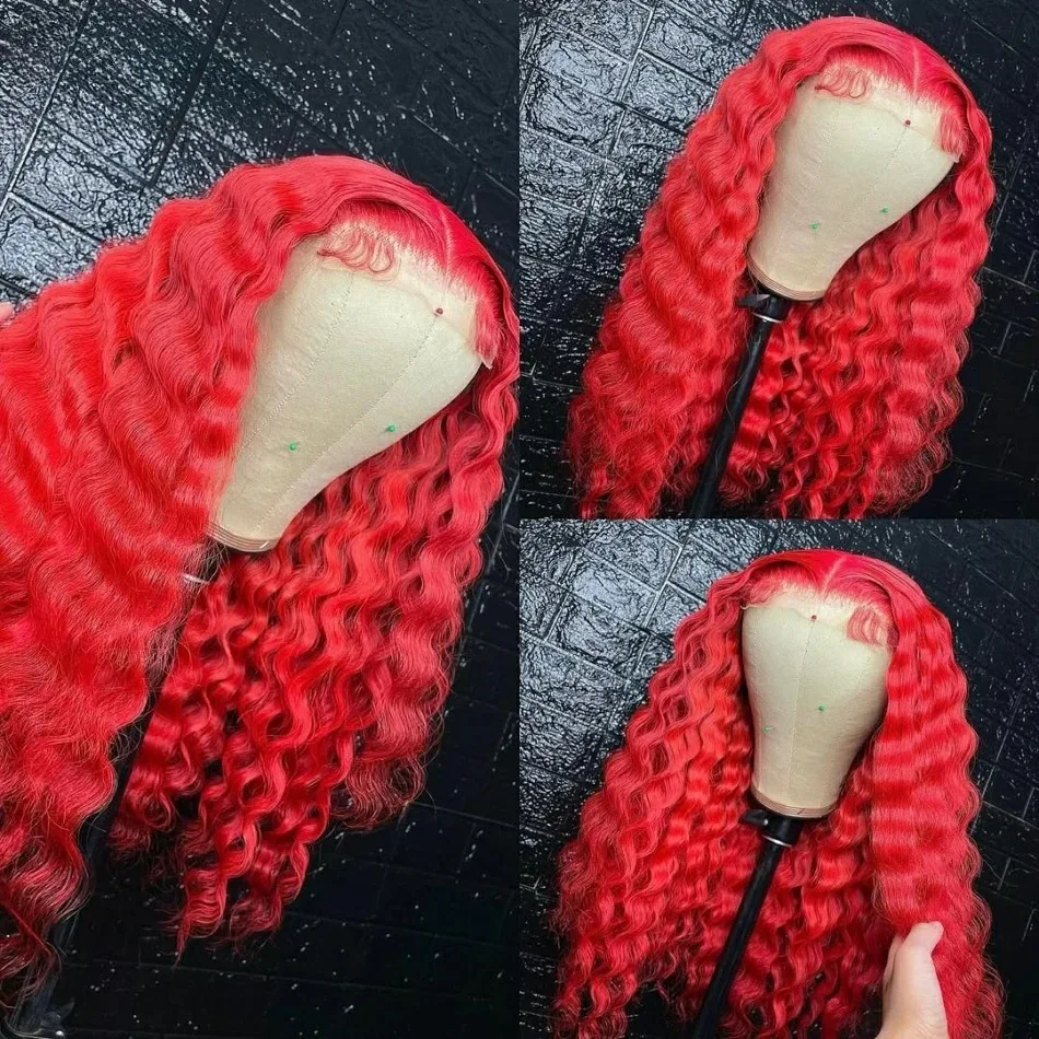 Vibrant Red Color Curly Lace Front Wig 13x4 HD Deep Wave Frontal Wig for Women Synthetic And Blend High Quality Daily Cosplay
Vibrant Red Color Curly Lace Front Wig 13x4 HD Deep Wave Frontal Wig for Women Synthetic And Blend High Quality Daily Cosplay