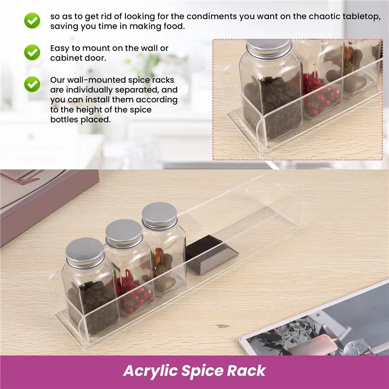 【Flash Sale】Wall Mounted Spice Rack Organizer,Clear Acrylic Spice Shelf Storage Holder For Wall Kitchen Pantry Cabinet Door 4 Pa
【Flash Sale】Wall Mounted Spice Rack Organizer,Clear Acrylic Spice Shelf Storage Holder For Wall Kitchen Pantry Cabinet Door 4 Pa