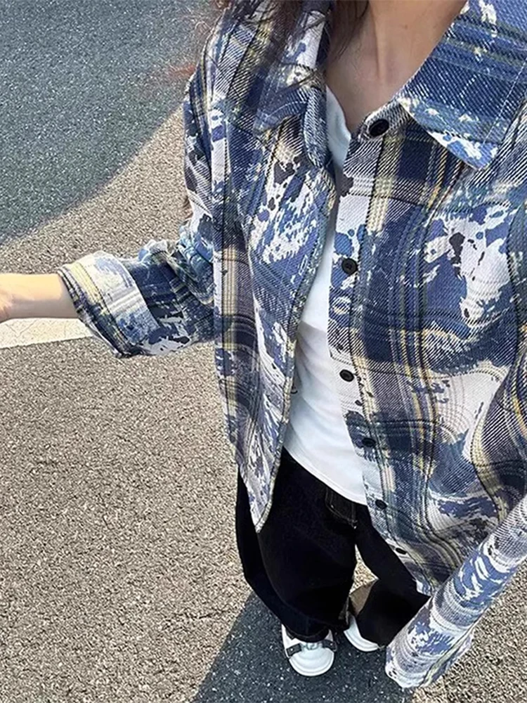 Men's Plaid Shirt Long Sleeve Embroidered Tie-Dye Spring American Retro Style Loose Fit Youth Trendy Button up College Wind
Men's Plaid Shirt Long Sleeve Embroidered Tie-Dye Spring American Retro Style Loose Fit Youth Trendy Button up College Wind