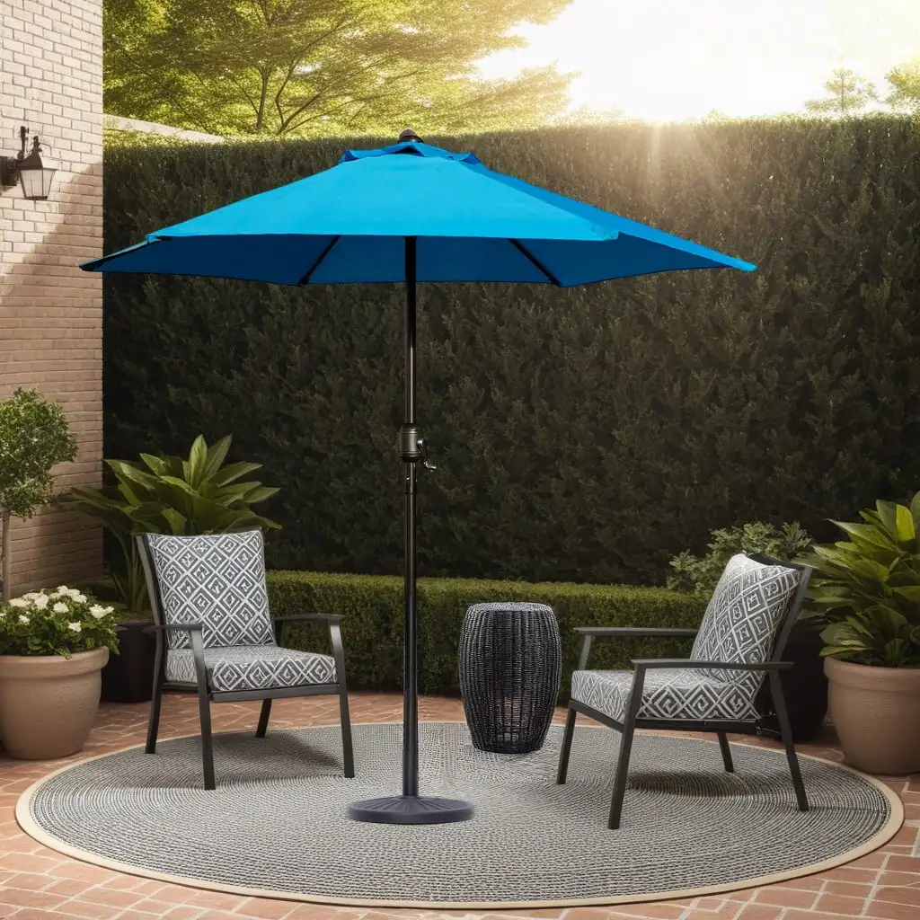 6-Rib Outdoor Patio Umbrella with Crank, Sky Blue, 7.5 ft
6-Rib Outdoor Patio Umbrella with Crank, Sky Blue, 7.5 ft