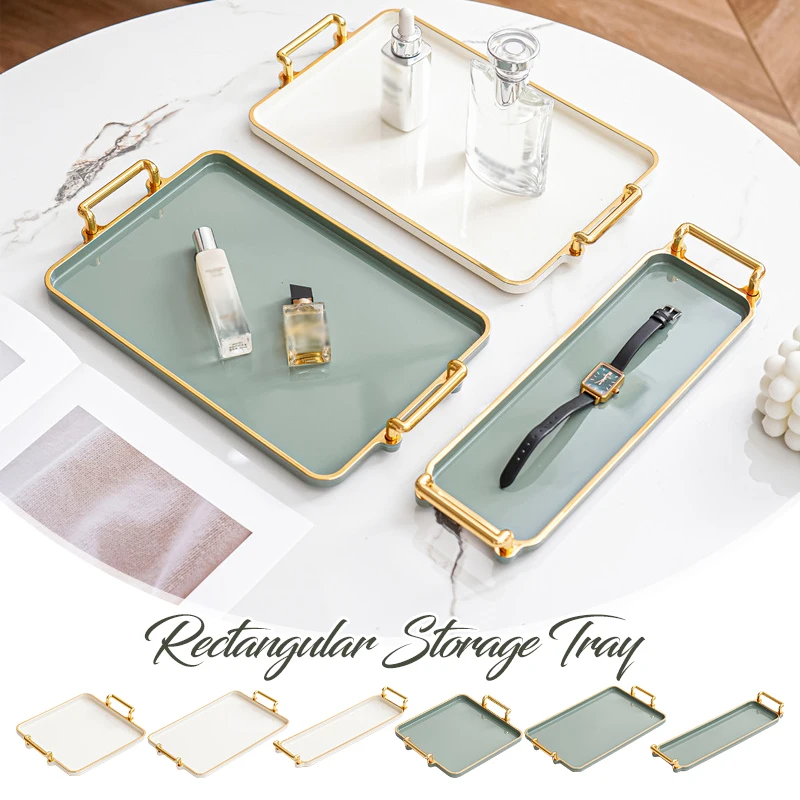 Rectangular Light Luxury Tray Cosmetics Storage Tray Living Room Water Cup Storage Hotel Apartment Storage Tray Household Access
Rectangular Light Luxury Tray Cosmetics Storage Tray Living Room Water Cup Storage Hotel Apartment Storage Tray Household Access