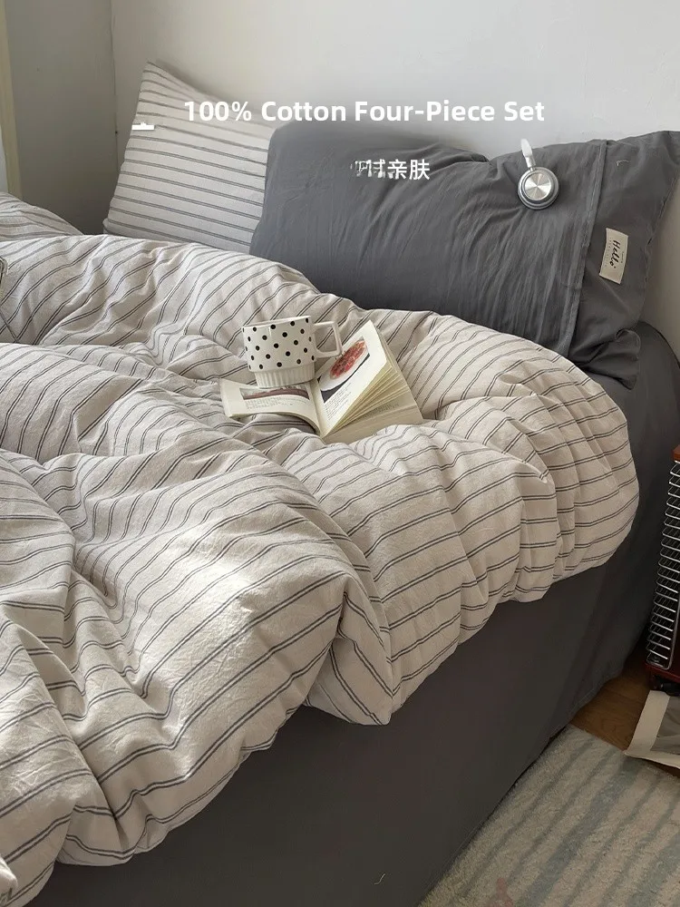 Pure Cotton Washed Floral Embroidery Bedding Set Four-Piece Male Style Simple Color Duvet Cover Sheet Bed Canopy Bedding
Pure Cotton Washed Floral Embroidery Bedding Set Four-Piece Male Style Simple Color Duvet Cover Sheet Bed Canopy Bedding