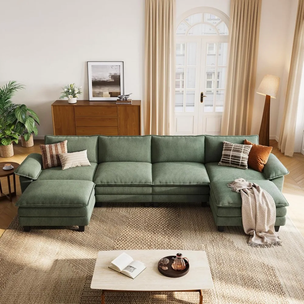 Oversized Corduroy Cloud Couch U Shaped Couch with Movable Soft Modern Comfy Sofa Set for Living Room
Oversized Corduroy Cloud Couch U Shaped Couch with Movable Soft Modern Comfy Sofa Set for Living Room