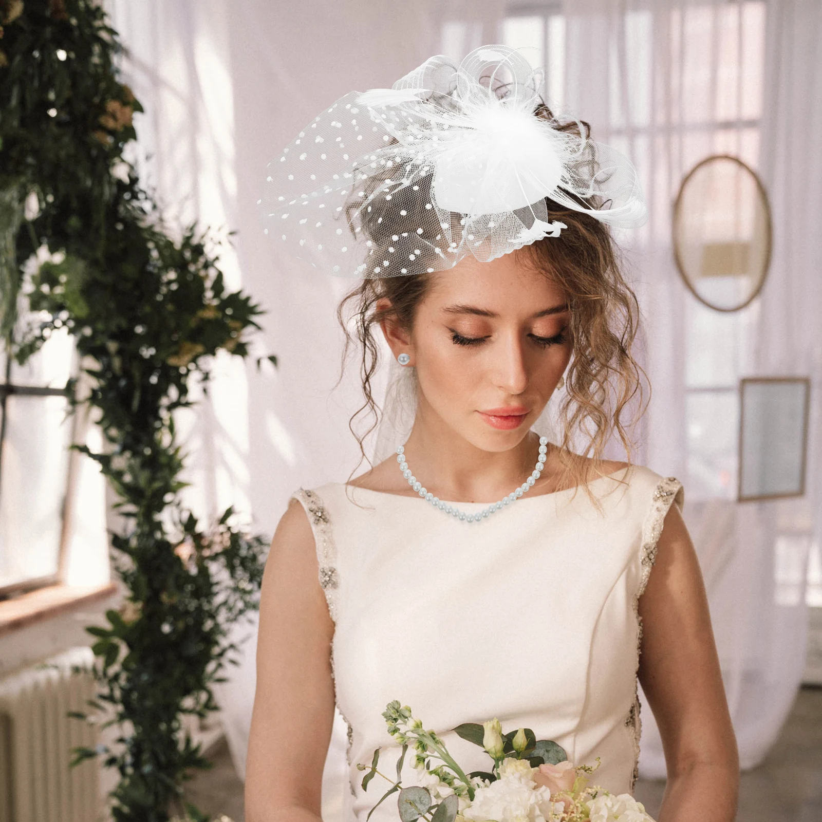 1 set Hairpins Mesh Banquet Headwear Elegant Gauze Accessories Bride Headdress Bridal Pearl Studs Gloves Decor
1 set Hairpins Mesh Banquet Headwear Elegant Gauze Accessories Bride Headdress Bridal Pearl Studs Gloves Decor