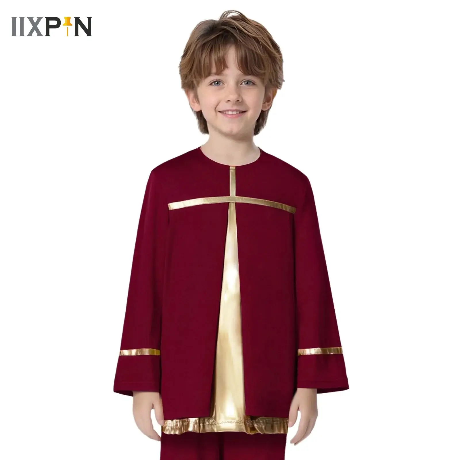 Kids Boys Liturgical Praise Dance Top Church Worship Choir Priest Costume Long Sleeve Metallic Color Block Blouses Dancewear
Kids Boys Liturgical Praise Dance Top Church Worship Choir Priest Costume Long Sleeve Metallic Color Block Blouses Dancewear