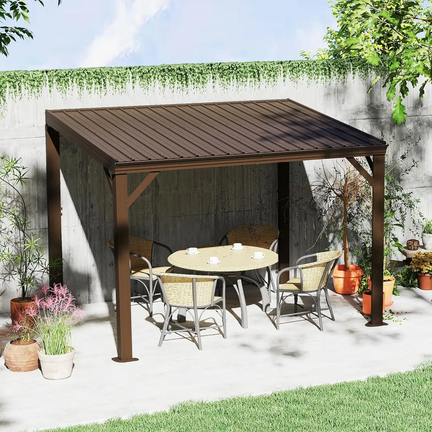 8x10 Wall Mounted Lean Gazebo Steel Roof Drain Deck Porch Backyard Custom
8x10 Wall Mounted Lean Gazebo Steel Roof Drain Deck Porch Backyard Custom