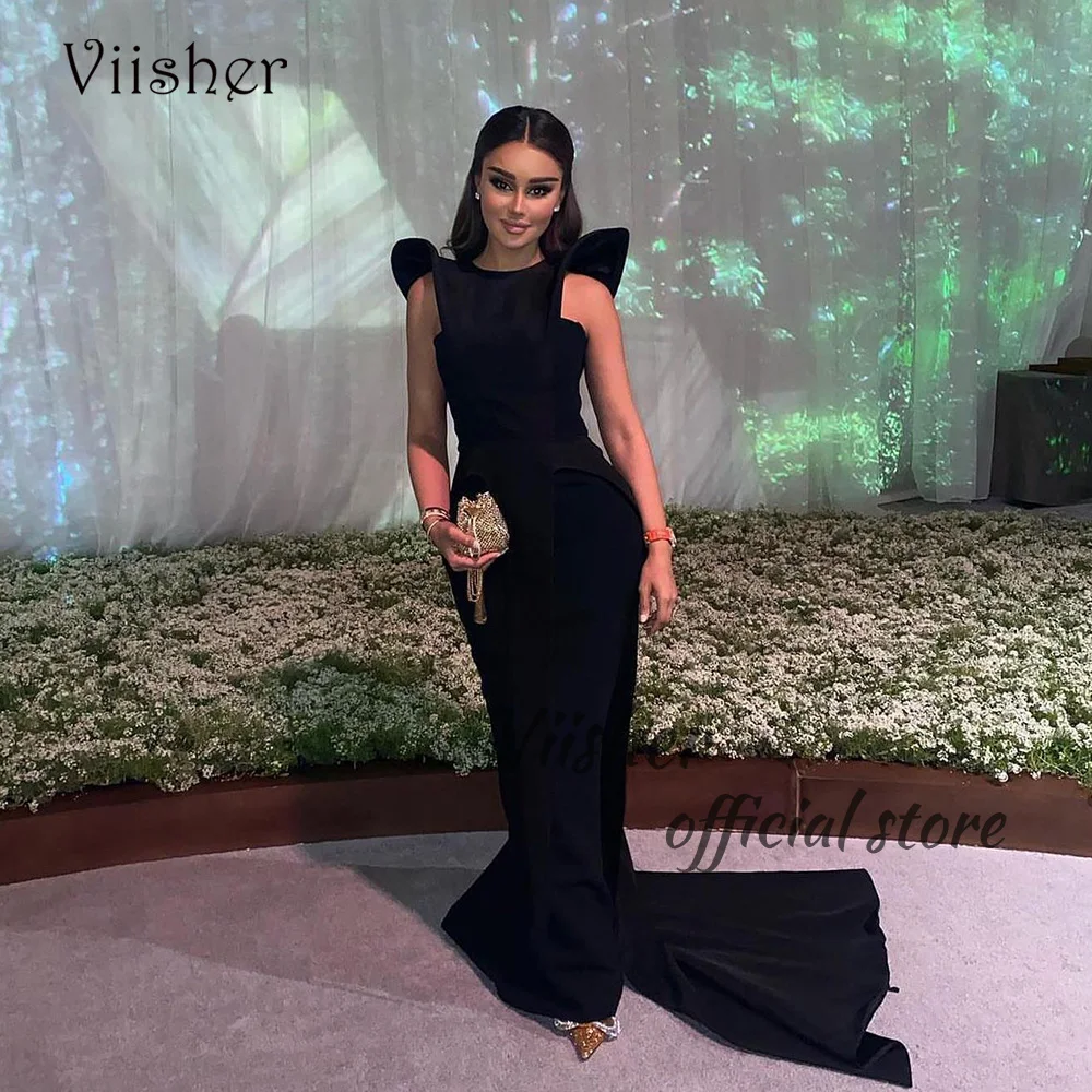 Viisher Black Mermaid Evening Dresses Ruched Satin Tight Long Prom Party Dress with Train Dubai Formal Celebrate Dress
Viisher Black Mermaid Evening Dresses Ruched Satin Tight Long Prom Party Dress with Train Dubai Formal Celebrate Dress