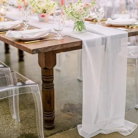 Sheer Chiffon Table Runner Vintage Rustic Wedding Bridal Shower Birthday Party Table Decoration Christmas Home Decor 305x70cm
Sheer Chiffon Table Runner Vintage Rustic Wedding Bridal Shower Birthday Party Table Decoration Christmas Home Decor 305x70cm
