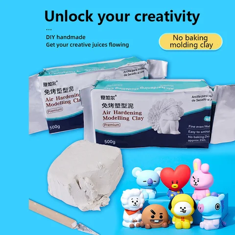 Bolsa de 250g/500g de Arcilla Plástica para Hornear, Set de Arcilla para Manualidades, Arcilla Creativa Hecha a Mano