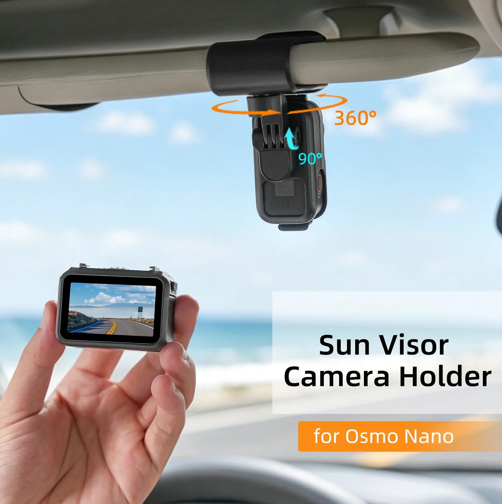 360-Degree Car Sun Visor Mount for DJI Osmo Nano Action Camera Car Sun Visor Clip
360-Degree Car Sun Visor Mount for DJI Osmo Nano Action Camera Car Sun Visor Clip