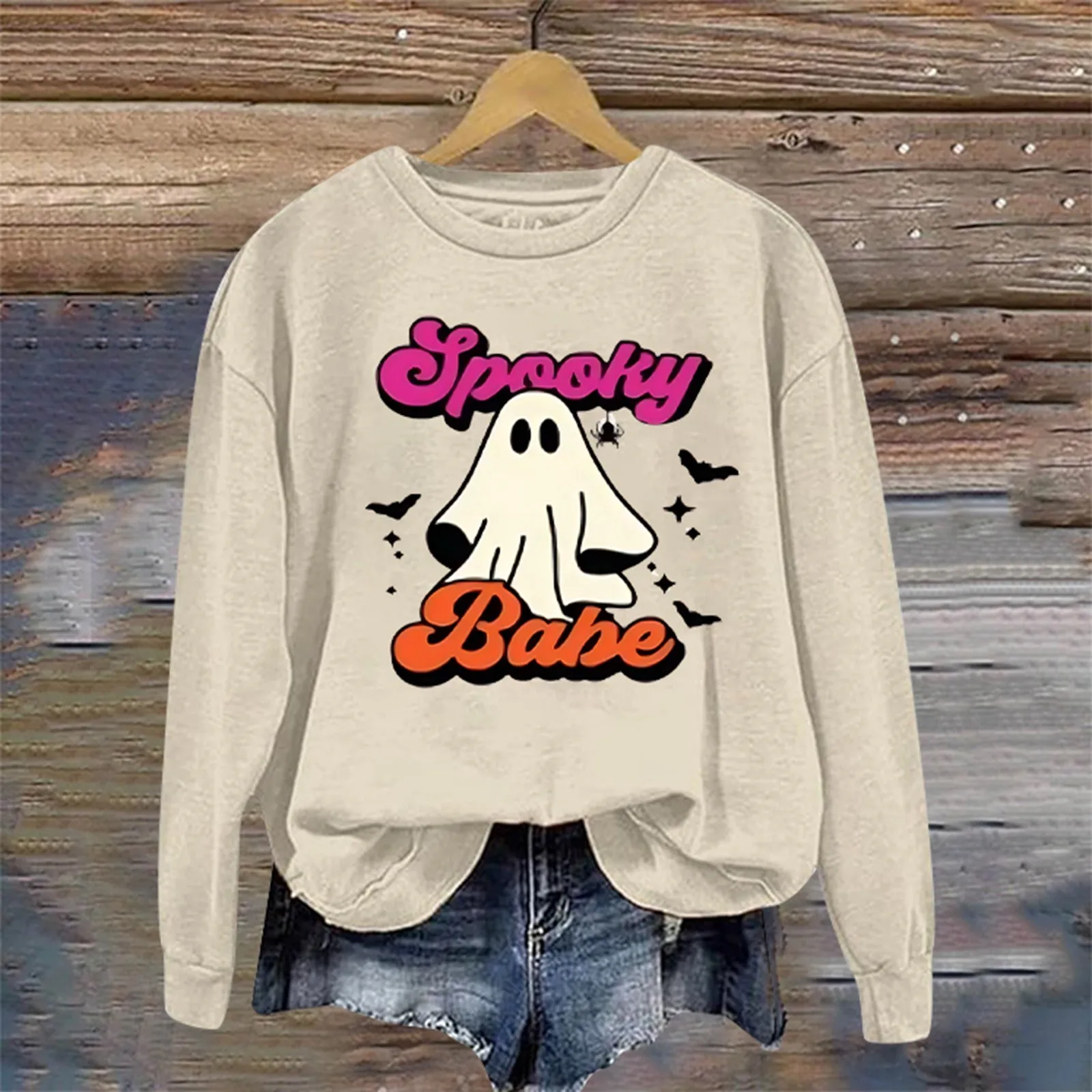 Autumn Creative Halloween Ghost Spooky Print Pullovers For Women Round Neck Pullovers Pure Color Long Sleeves Sweatshirts
Autumn Creative Halloween Ghost Spooky Print Pullovers For Women Round Neck Pullovers Pure Color Long Sleeves Sweatshirts