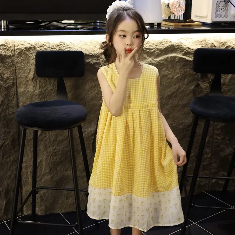 Baby Girls Summer Dress New Children's Cotton Plaid Stylish Sleeveless Princess Dress Thin 3-10Y
Baby Girls Summer Dress New Children's Cotton Plaid Stylish Sleeveless Princess Dress Thin 3-10Y