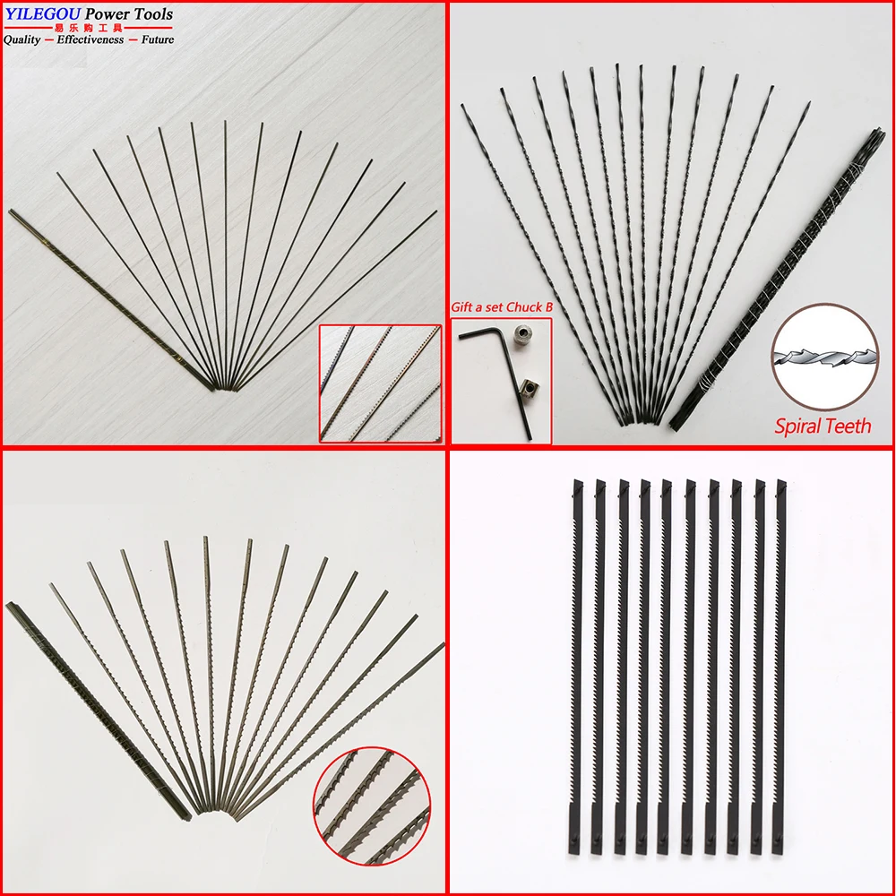 12 Pieces 130mm Scroll Saw Blades With Collet. 5" Multifunction Spiral Tooth Jig Saw Blades Cutting Curve. U Bow-saw Saw Blades.
12 Pieces 130mm Scroll Saw Blades With Collet. 5" Multifunction Spiral Tooth Jig Saw Blades Cutting Curve. U Bow-saw Saw Blades.