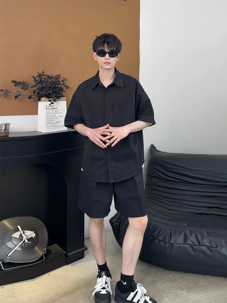 American Sle Bla ort Sve irt Men's Summer Cool Trendy High-End Feeling Set Workwear irt orts Two-Piece Set
American Sle Bla ort Sve irt Men's Summer Cool Trendy High-End Feeling Set Workwear irt orts Two-Piece Set