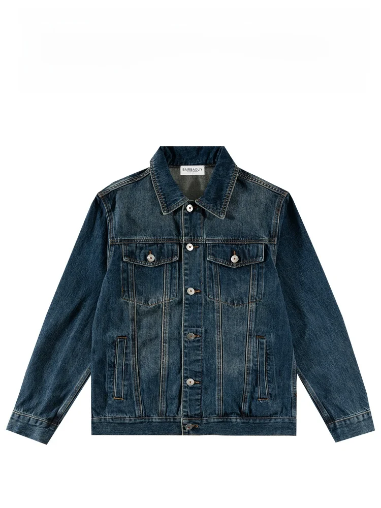 BAIRBAOLIY Men's Retro Blue Denim Jaet Slim Fit Collar Korean Sle Faionable All-Match Jaet for Youth Casual Wear
BAIRBAOLIY Men's Retro Blue Denim Jaet Slim Fit Collar Korean Sle Faionable All-Match Jaet for Youth Casual Wear