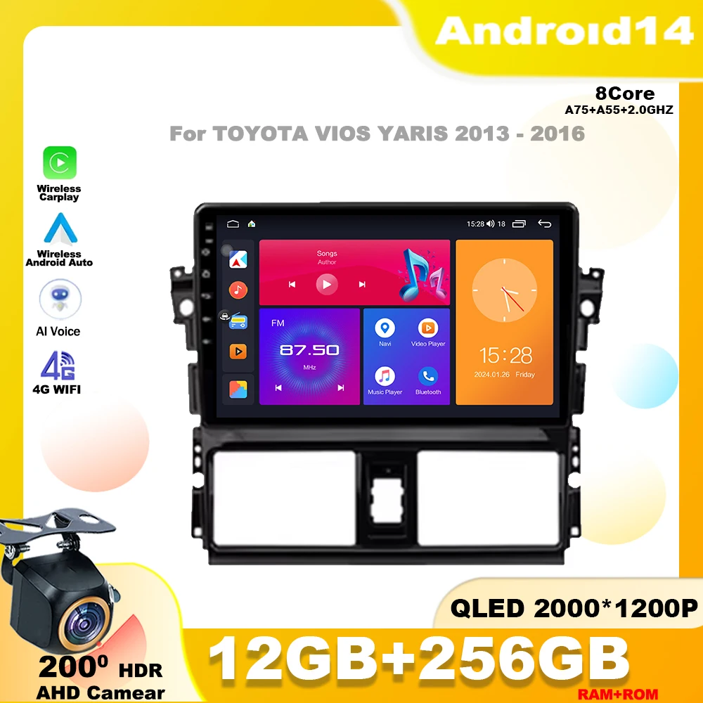 Android 14 Car Radio Multimedia Video Player Navigation GPS For TOYOTA VIOS YARIS 2013 - 2016 Carplay 5G WIFI 2DIN DSP Head Unit
Android 14 Car Radio Multimedia Video Player Navigation GPS For TOYOTA VIOS YARIS 2013 - 2016 Carplay 5G WIFI 2DIN DSP Head Unit