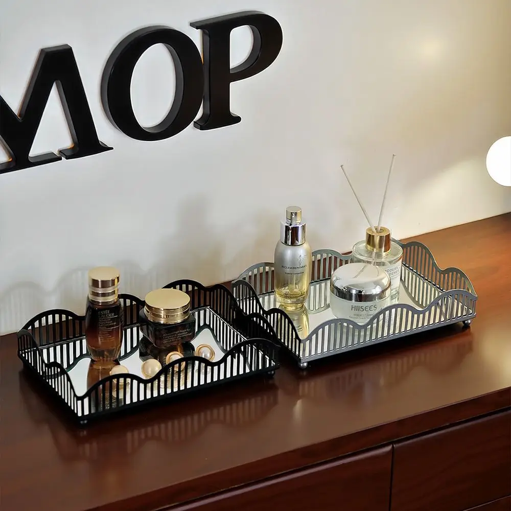 Elegant Jewelry Display Plate Hollowed-out Rectangular Metal Storage Tray with Glass Mirror Multipurpose Large Capacity
Elegant Jewelry Display Plate Hollowed-out Rectangular Metal Storage Tray with Glass Mirror Multipurpose Large Capacity