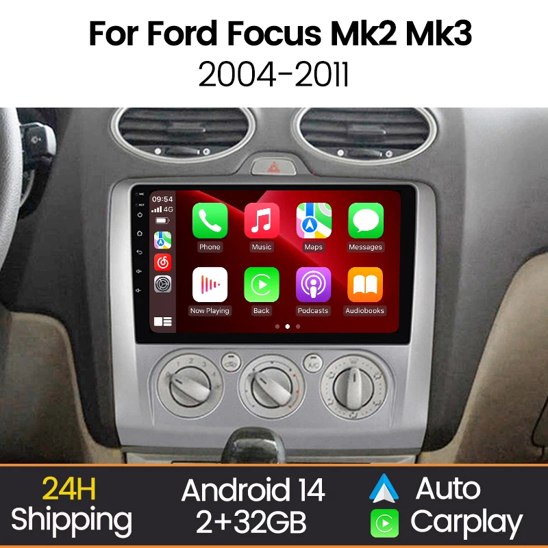 Android 14 9Inch Car Radio HD Screen For Ford Focus 2 3 Mk2 Mk3 2004-2011 Car Play Android Auto GPS Navigation Multimedia Player
Android 14 9Inch Car Radio HD Screen For Ford Focus 2 3 Mk2 Mk3 2004-2011 Car Play Android Auto GPS Navigation Multimedia Player