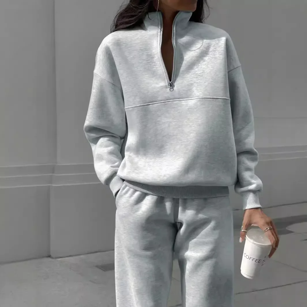 Casual Two Piece Set Woman New Zipper Lapel Solid Sweatshirt and Y2k Pants Suit for Female Streetwear 2024 Autumn and Winter
Casual Two Piece Set Woman New Zipper Lapel Solid Sweatshirt and Y2k Pants Suit for Female Streetwear 2024 Autumn and Winter