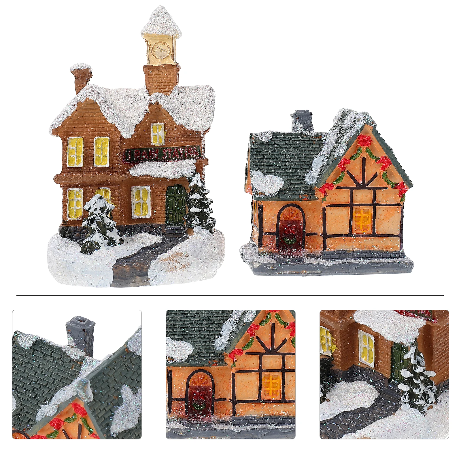 2pcs Mini Christmas House Shaped Resin Decor Desktop Ornaments Festive Party Gift Micro Luminous House Decoration For Table Wall
2pcs Mini Christmas House Shaped Resin Decor Desktop Ornaments Festive Party Gift Micro Luminous House Decoration For Table Wall