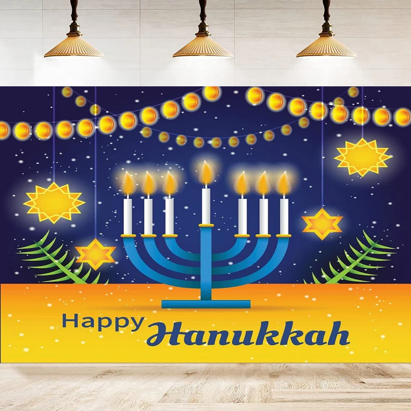 Happy Hanukkah Photography Backdrop Menorah Blue Shiny Lamps Chanukah Decor Background Israel Party Decoration Cake Table Banner
Happy Hanukkah Photography Backdrop Menorah Blue Shiny Lamps Chanukah Decor Background Israel Party Decoration Cake Table Banner