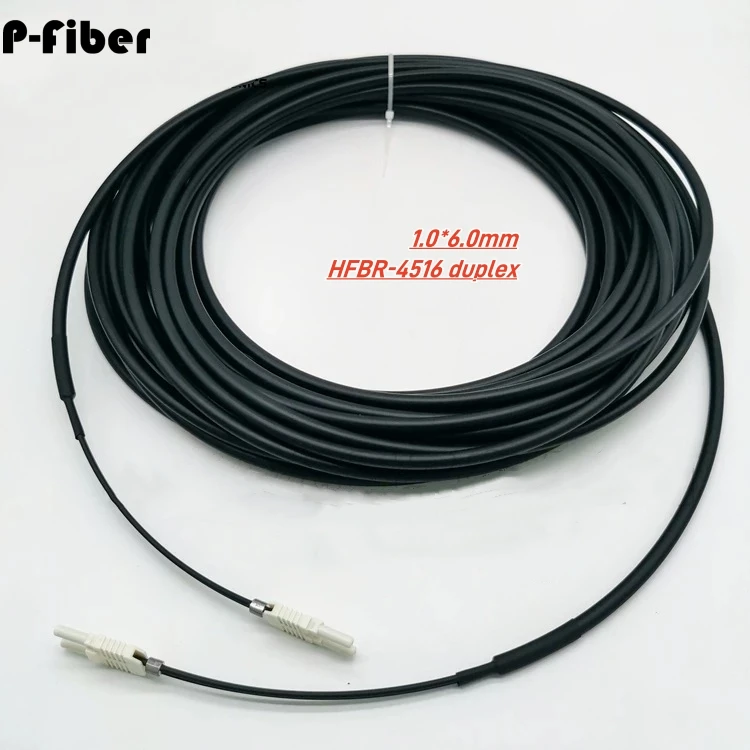 POF fiber jumper HFBR-4516Z 6mm duplex 1000um 1m 3m5m locking frequency converter SVG high-voltage photovoltaic dual patchcord
POF fiber jumper HFBR-4516Z 6mm duplex 1000um 1m 3m5m locking frequency converter SVG high-voltage photovoltaic dual patchcord