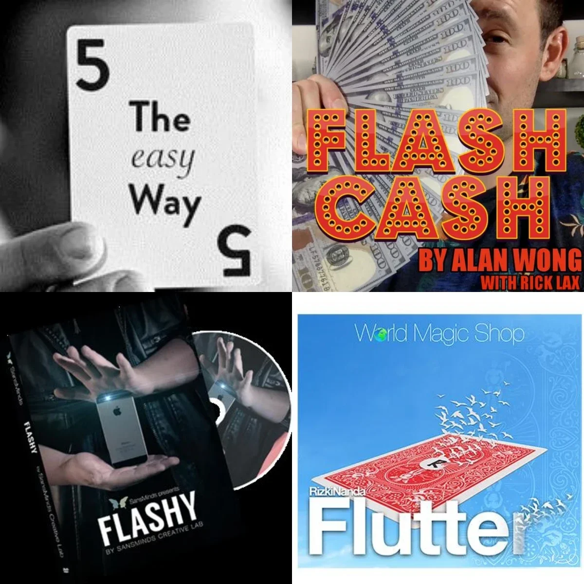 Five The Easy Way by Mark Elsdon, флэш-кэш от Алана Вона, кричающая от SansMinds cretrive Lab, флаттера Ризки Нанда-Волшебные трюки
Five The Easy Way by Mark Elsdon, флэш-кэш от Алана Вона, кричающая от SansMinds cretrive Lab, флаттера Ризки Нанда-Волшебные трюки