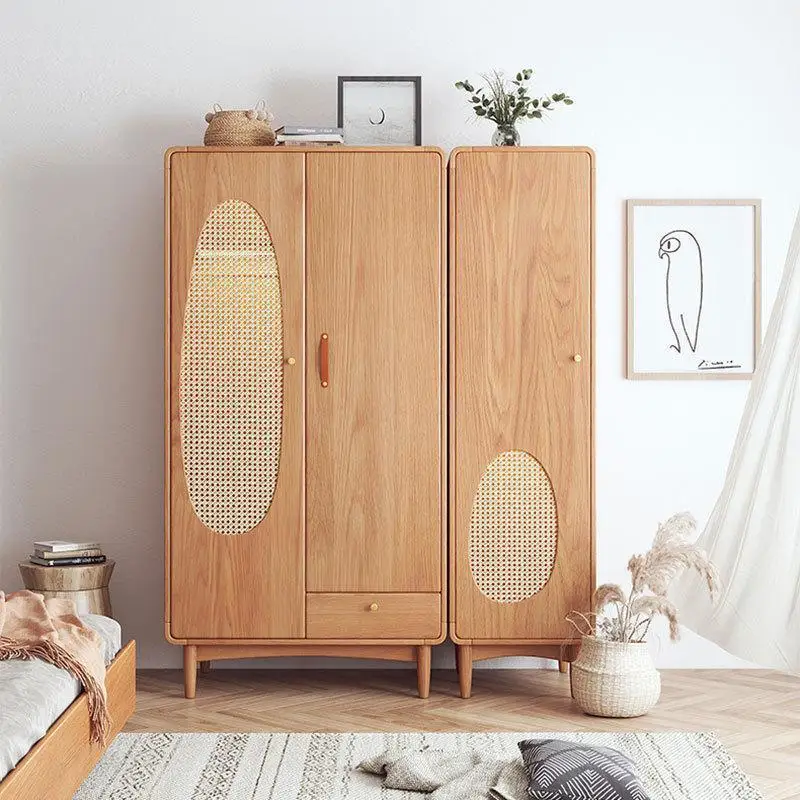 Nordic solid wood wardrobe simple modern bedroom wardrobe small apartment log combination cabinet Japanese rattan storage
Nordic solid wood wardrobe simple modern bedroom wardrobe small apartment log combination cabinet Japanese rattan storage