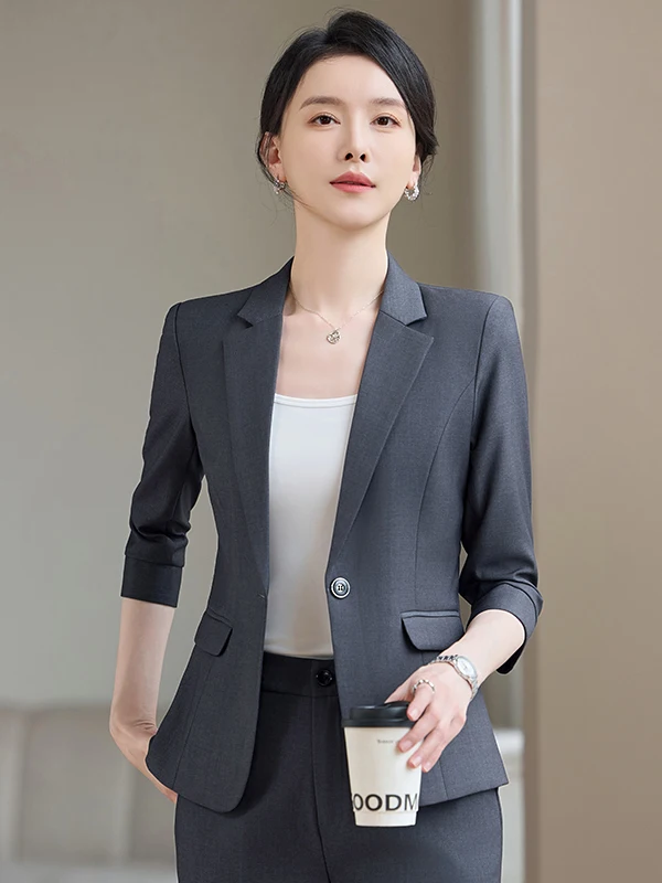 Elegant Professional Women's Suit Set OL Workwear Slim Fit Commute Style Polyester Fiber Seven Sleeve Business Outfit
Elegant Professional Women's Suit Set OL Workwear Slim Fit Commute Style Polyester Fiber Seven Sleeve Business Outfit