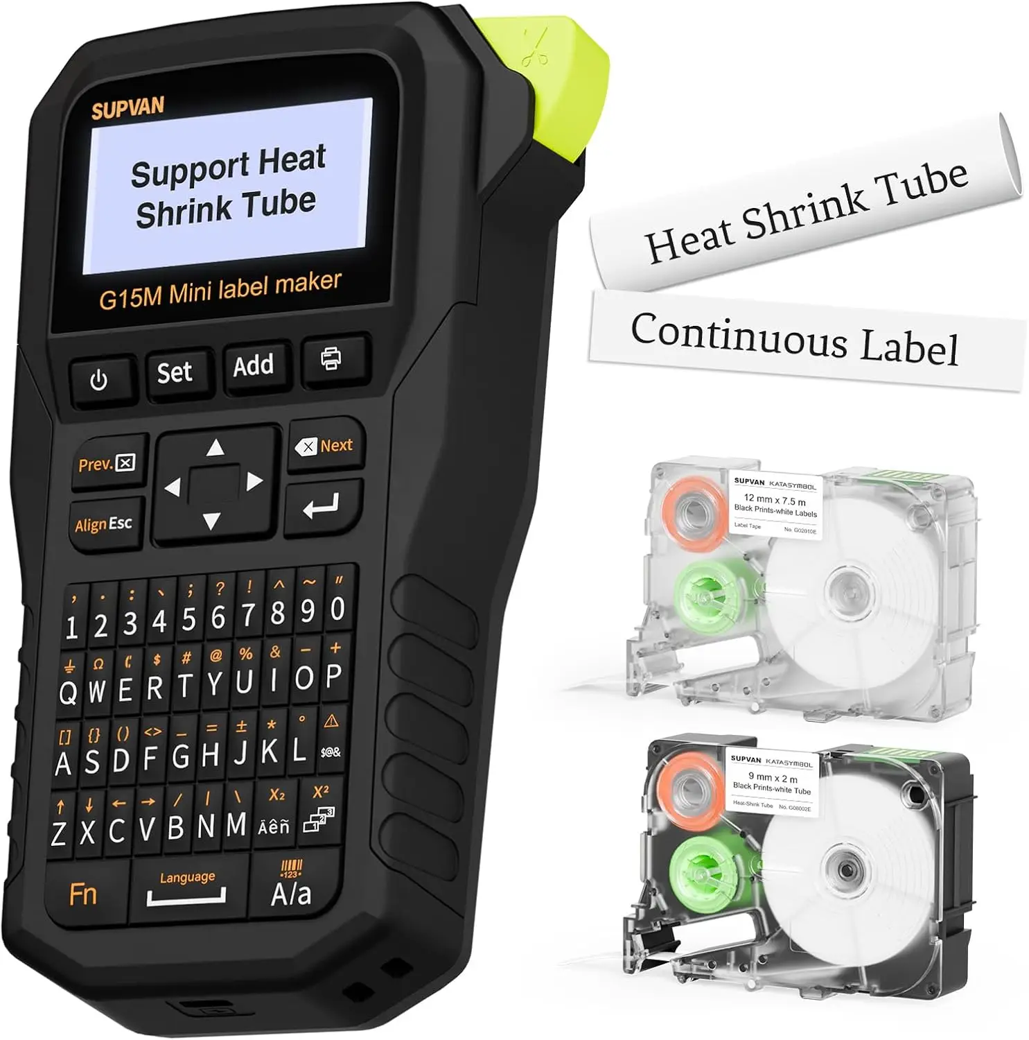 Mini Portable Label Maker with Heat Shrink Tube, Rechargeable 1200mAh Battery, Thermal Transfer Printer for Home, Office & Outdoor
Mini Portable Label Maker with Heat Shrink Tube, Rechargeable 1200mAh Battery, Thermal Transfer Printer for Home, Office & Outdoor