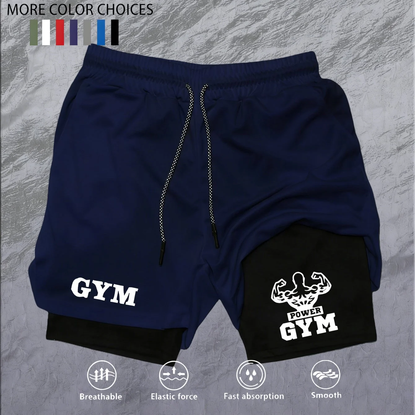 2-in-1 running shorts, suitable for men's fitness leggings, with phone pocket and simple letter print for summer sports pants
2-in-1 running shorts, suitable for men's fitness leggings, with phone pocket and simple letter print for summer sports pants