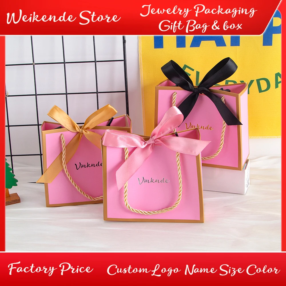Custom Logo Mini Luxury Boutique Retail Thank You Gift Paper Tote Bag With Bow Ribbon Handle Personalized Jewelry Shopping Bags
Custom Logo Mini Luxury Boutique Retail Thank You Gift Paper Tote Bag With Bow Ribbon Handle Personalized Jewelry Shopping Bags