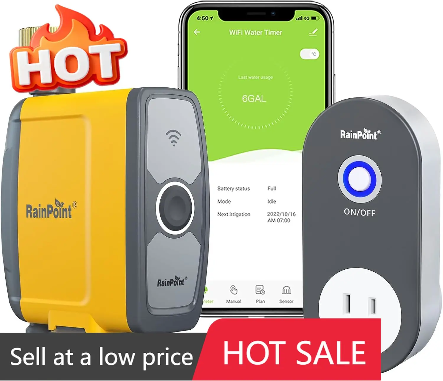 WiFi Hose Sprinkler Irrigation Controller Smart Water Timer Valve Voice App Control Rain Delay Brass Inlet Outlet
WiFi Hose Sprinkler Irrigation Controller Smart Water Timer Valve Voice App Control Rain Delay Brass Inlet Outlet