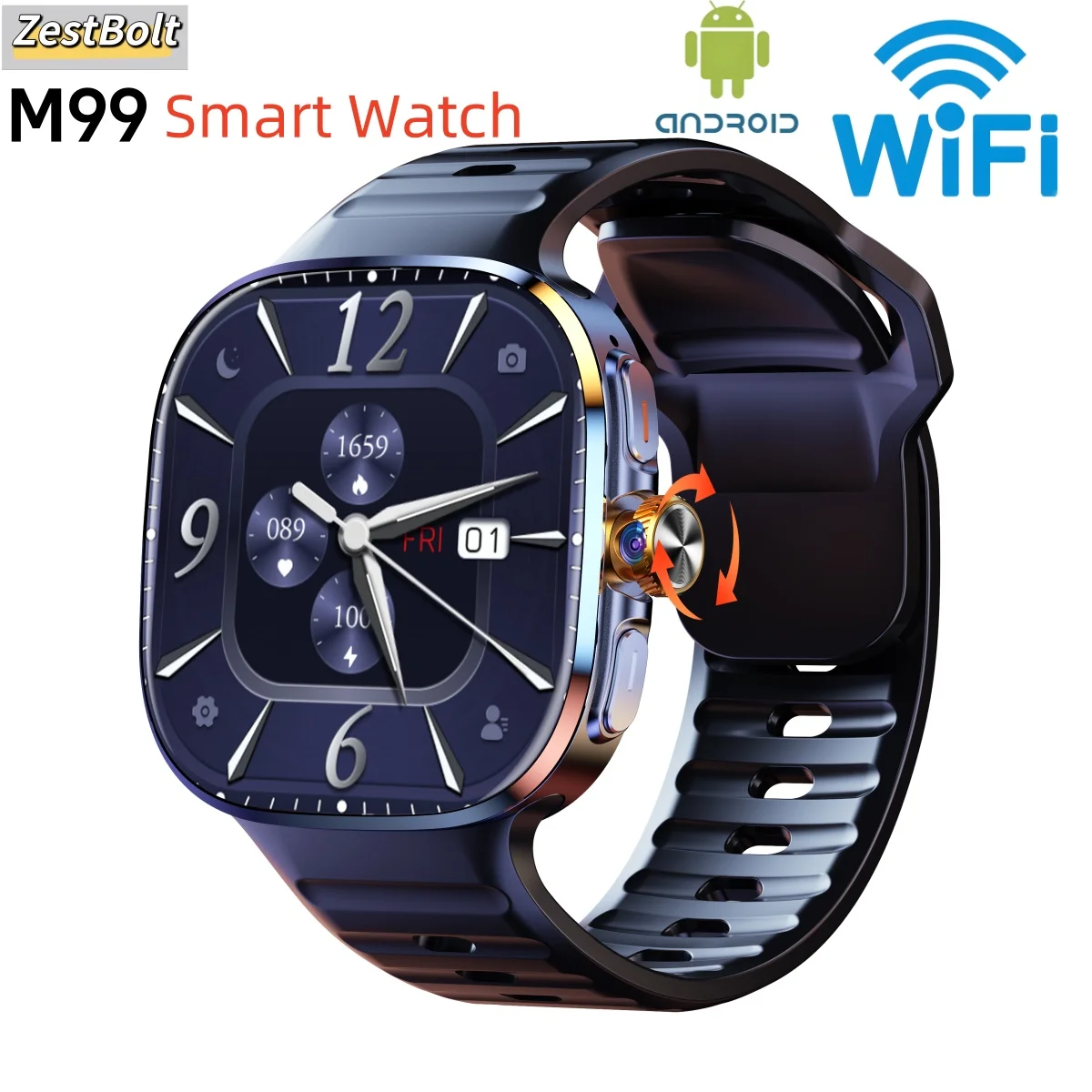 New Arrival M99 Smart Watch 2.4inch larger Screen Android Smartwatch With Sim Card Rotary Camera GPS WIFI Compass 256GB Storage
New Arrival M99 Smart Watch 2.4inch larger Screen Android Smartwatch With Sim Card Rotary Camera GPS WIFI Compass 256GB Storage