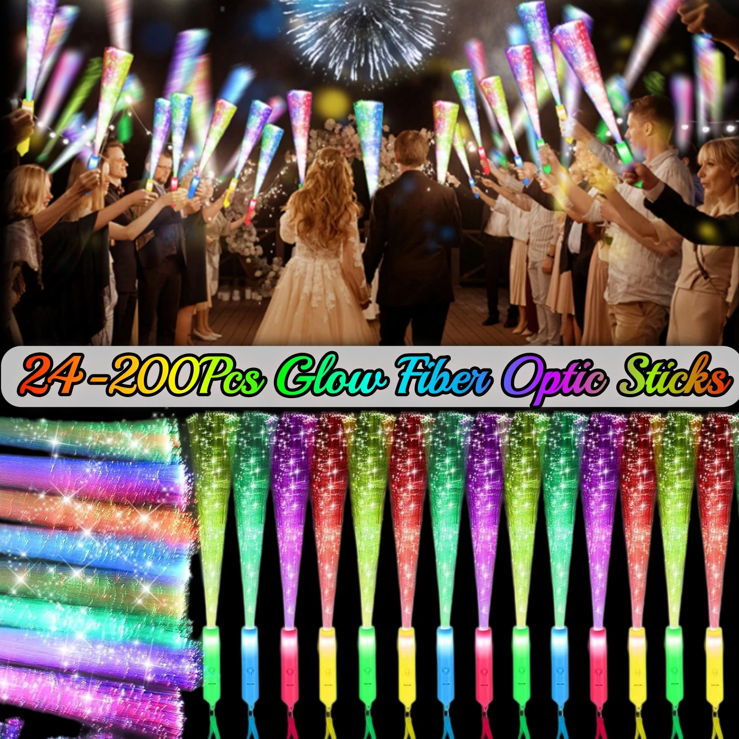 Fiber Optic Wands Glow LED Light up Wand Bulk Flashing Sticks with Included Batteries for Party Favors Wedding Birthday Carnival
Fiber Optic Wands Glow LED Light up Wand Bulk Flashing Sticks with Included Batteries for Party Favors Wedding Birthday Carnival