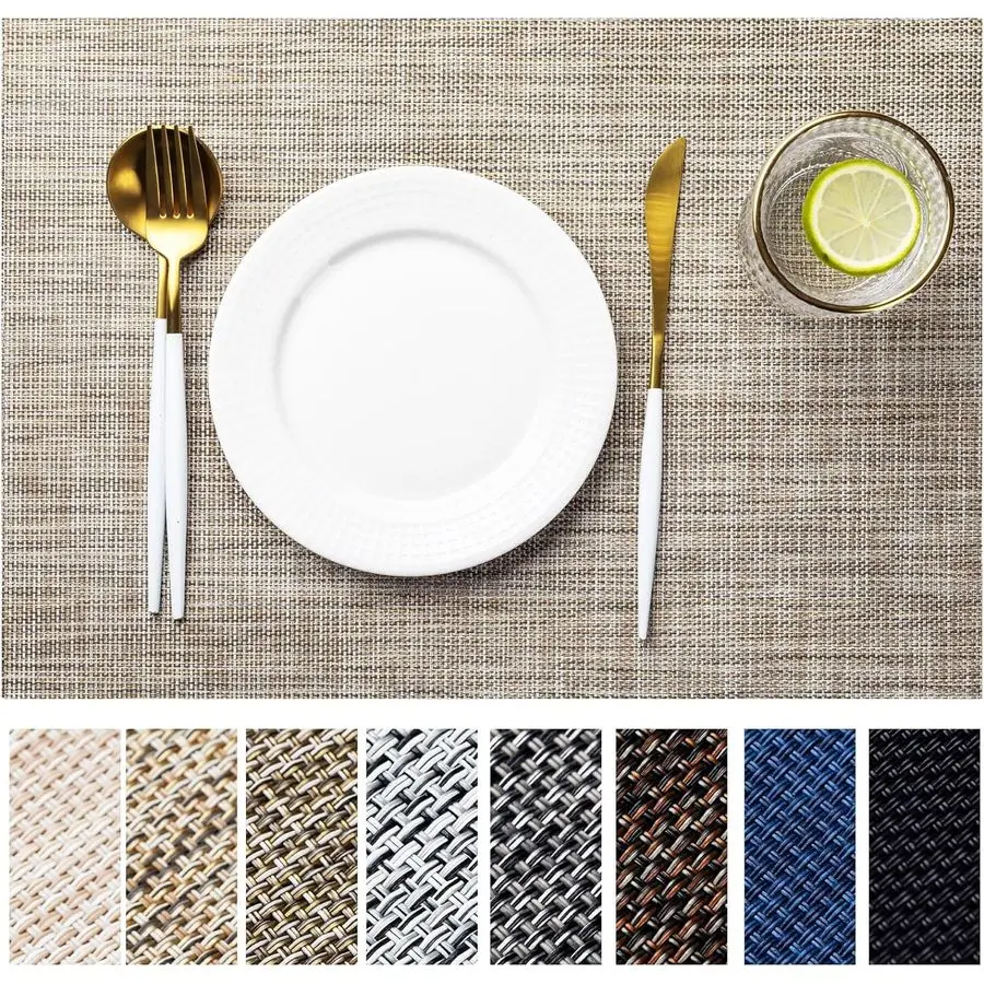 Placemats Set of 12 Vinyl Plastic Woven Place Mats for Kitchen Table Indoor Outdoor Washable Placemat Wipeable Dining Table Mats
Placemats Set of 12 Vinyl Plastic Woven Place Mats for Kitchen Table Indoor Outdoor Washable Placemat Wipeable Dining Table Mats