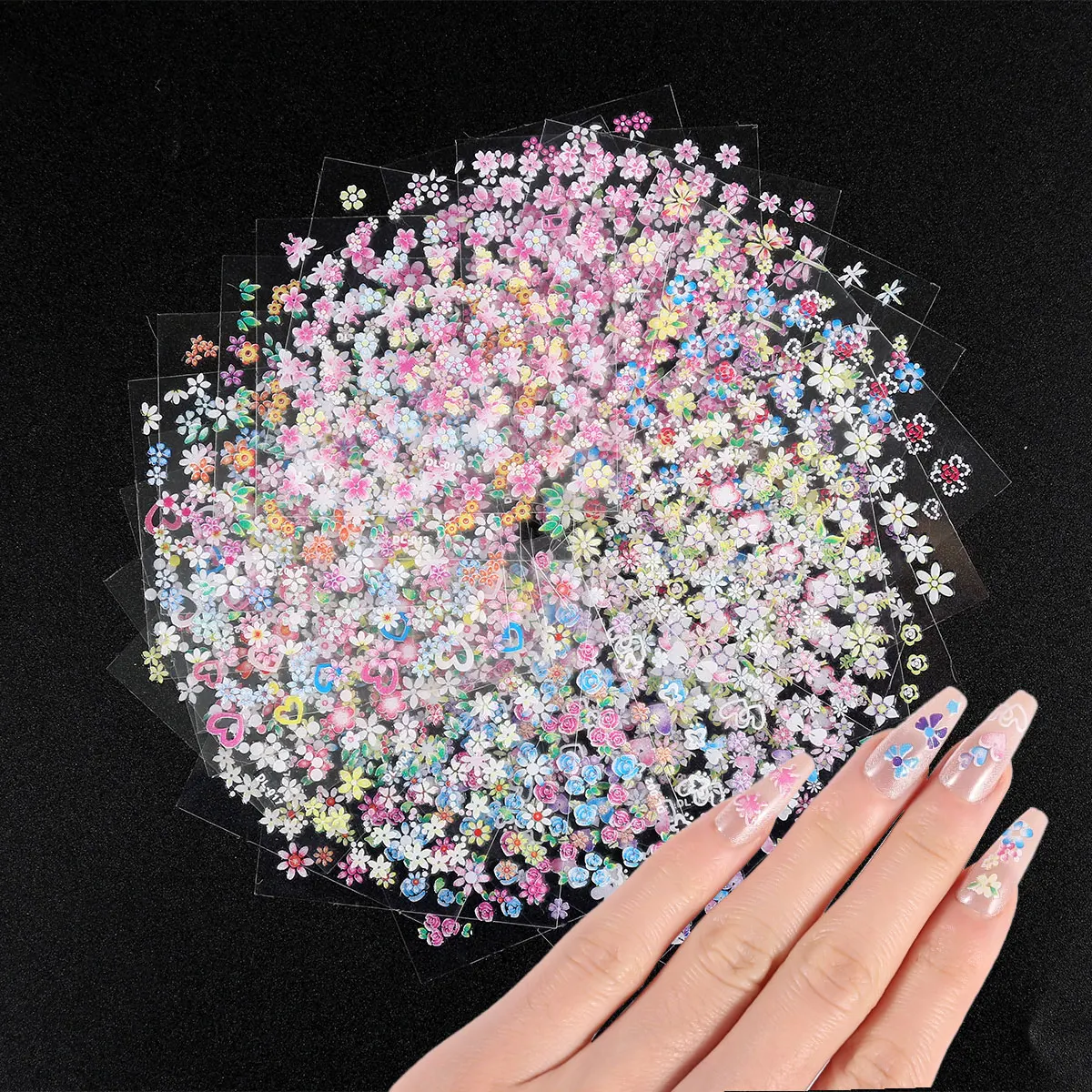 Colorful cute daisy, heart, and flower nail art stickers, 3D self-adhesive supplies, women's decorative accessories, 30 pieces
Colorful cute daisy, heart, and flower nail art stickers, 3D self-adhesive supplies, women's decorative accessories, 30 pieces